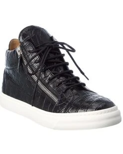 Giuseppe Zanotti G Croc-Embossed Leather Sneaker Men