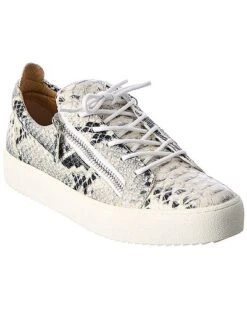 Giuseppe Zanotti Snake-Embossed Leather Sneaker Men