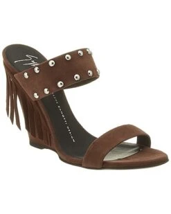 Giuseppe Zanotti Whitney Suede Fringe Wedge Sandal Women