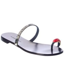 Giuseppe Zanotti Ring Gem Leather Sandal Women