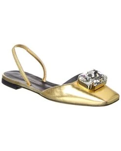 Giuseppe Zanotti Pigalle Leather Slingback Flat Women