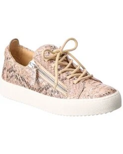 Giuseppe Zanotti May London Snake-Embossed Leather Sneaker Women