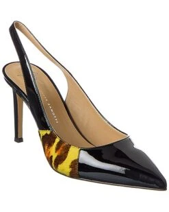 Giuseppe Zanotti Formal 85 Patent & Haircalf Slingback Pump Women
