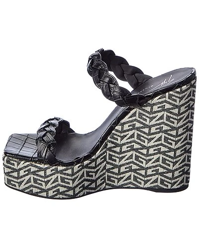 Giuseppe Zanotti Lla 90 Croc-Embossed Leather Wedge Sandal Women 4 Giuseppe Zanotti Lla 90 Croc-Embossed Leather Wedge Sandal Women - Image 2