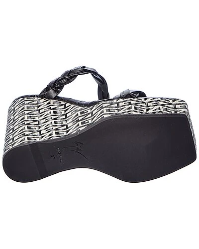 Giuseppe Zanotti Lla 90 Croc-Embossed Leather Wedge Sandal Women 6 Giuseppe Zanotti Lla 90 Croc-Embossed Leather Wedge Sandal Women - Image 4