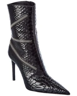 Giuseppe Zanotti Raquel 105 Snake-Embossed Leather Bootie Women