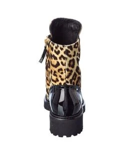 Giuseppe Zanotti Velvet & Patent Combat Boot Women -Giuseppe Zanotti 1313462690 RLLD 3