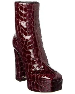 Giuseppe Zanotti New York 80 Croc-Embossed Leather Platform Boot Women
