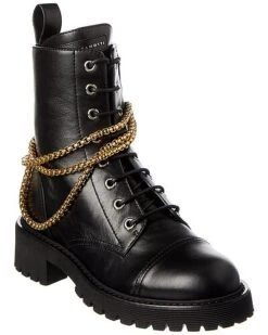 Giuseppe Zanotti 25 Leather Combat Boot Women