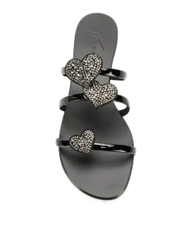 Women Giuseppe Zanotti Heart Strap Slides -Giuseppe Zanotti 13496585 21555305 1000
