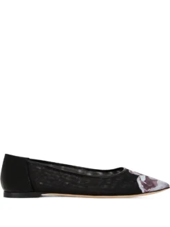 Women Giuseppe Zanotti Forever Bloom Mesh Ballerina Shoes