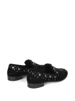 Men Giuseppe Zanotti Seymour Studded Velvet Loafers -Giuseppe Zanotti 16786897 33754581 1000