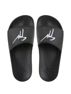 Women Giuseppe Zanotti Brett Signature-print Slides -Giuseppe Zanotti 16788361 33784570 1000