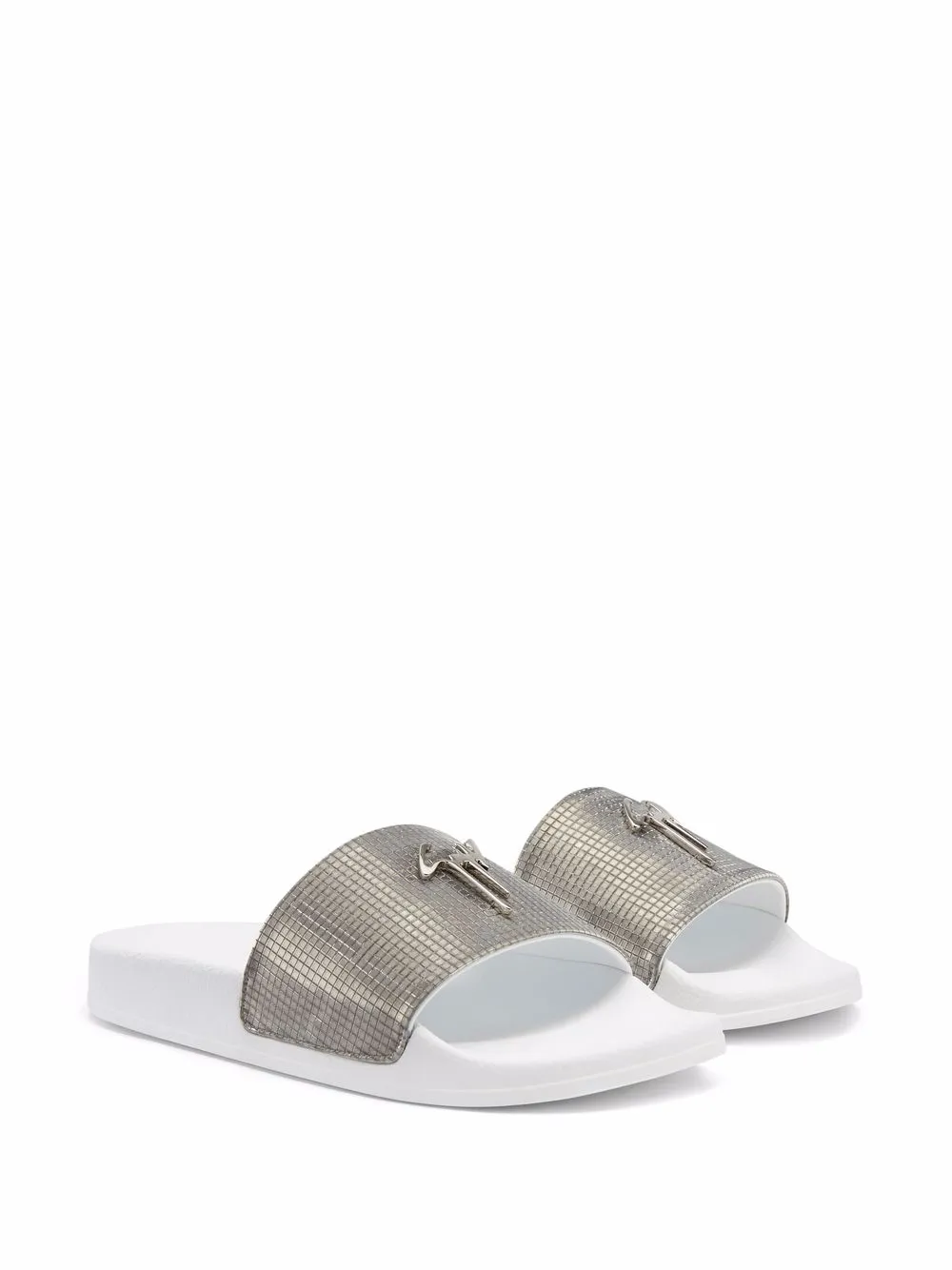 Women Giuseppe Zanotti Metallic-finish Brett Slides 4 Women Giuseppe Zanotti Metallic-finish Brett Slides - Image 2