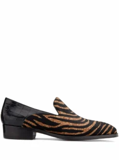 Men Giuseppe Zanotti Benson Tiger-print Leather Loafers