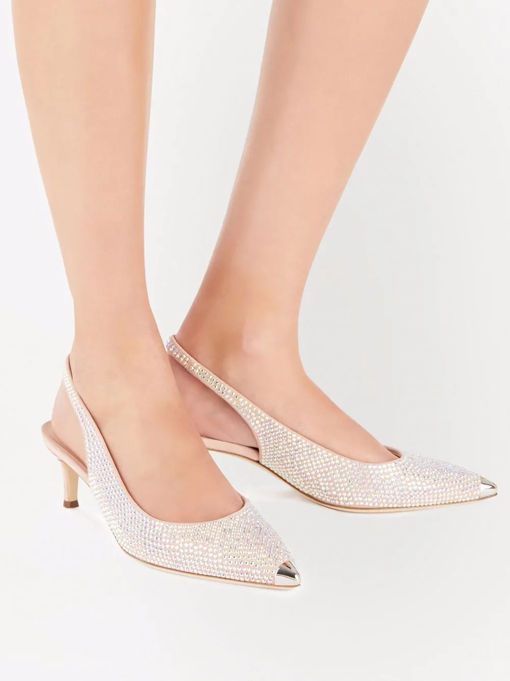 Women Giuseppe Zanotti Mina Crystal-embellished Slingback Pumps 7 Women Giuseppe Zanotti Mina Crystal-embellished Slingback Pumps - Image 5