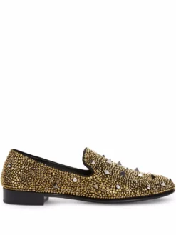 Men Giuseppe Zanotti Lewis Embellished Studded Loafers