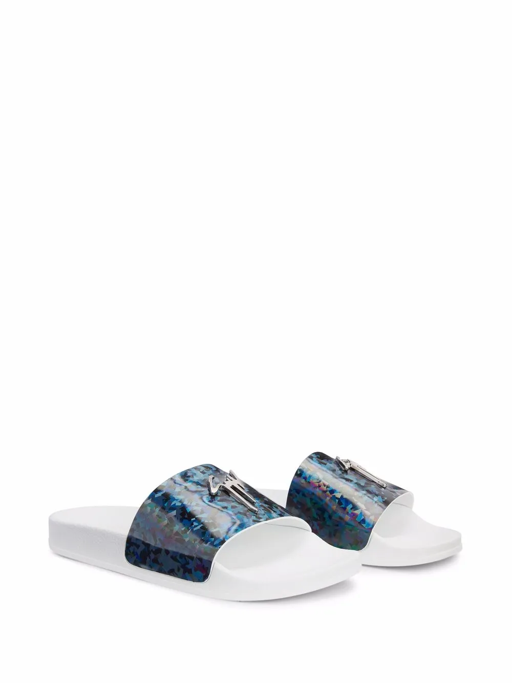 Men Giuseppe Zanotti Brett Iridescent-effect Slides 4 Men Giuseppe Zanotti Brett Iridescent-effect Slides - Image 2