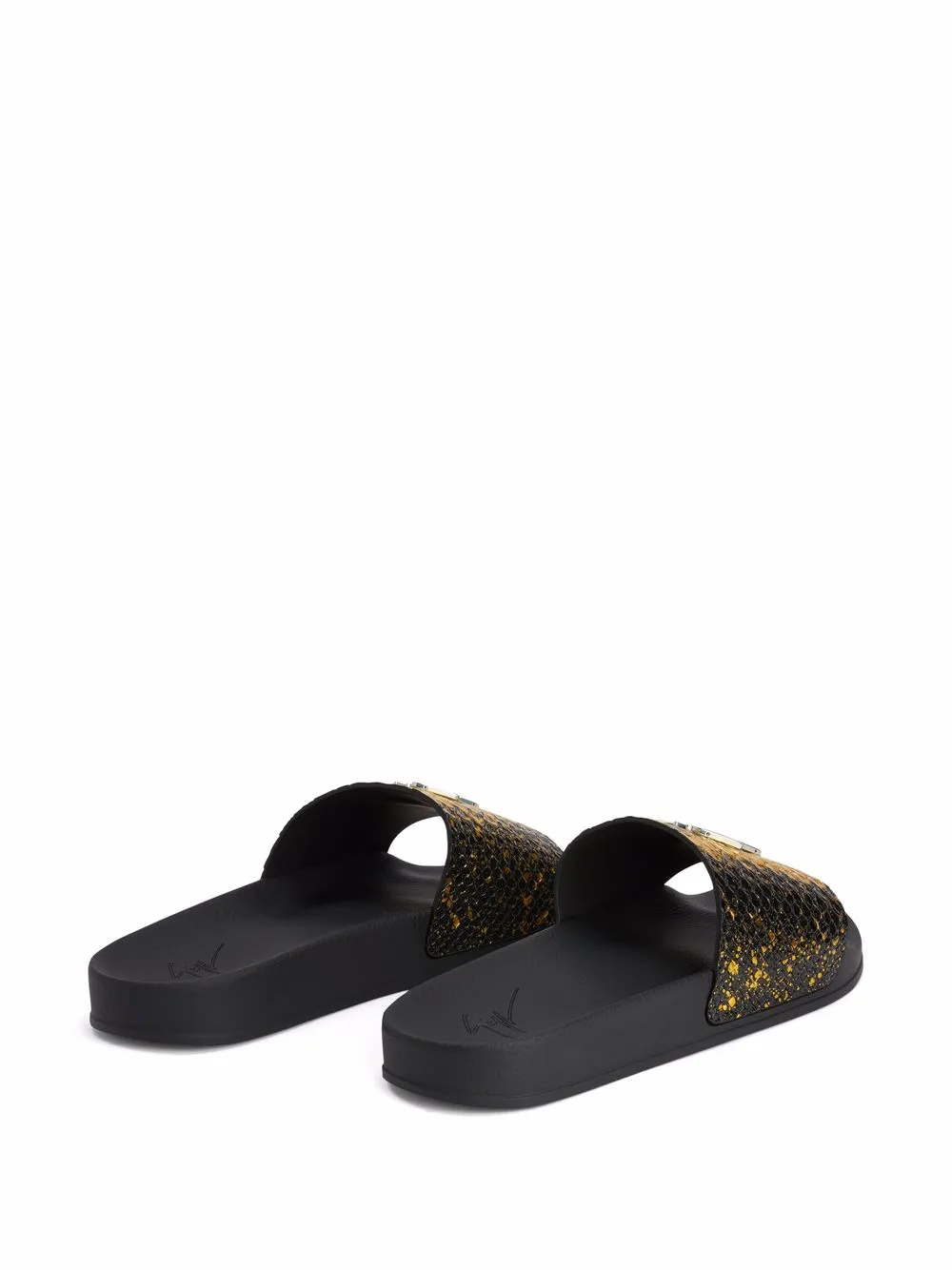 Men Giuseppe Zanotti Brett Metallic Crocodile-effect Slides 5 Men Giuseppe Zanotti Brett Metallic Crocodile-effect Slides - Image 3