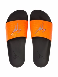 Men Giuseppe Zanotti Brett Crocodile-embossed Sliders -Giuseppe Zanotti 17712685 37298887 1000