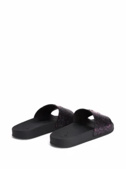 Men Giuseppe Zanotti Brett Crocodile-embossed Metallic Sliders -Giuseppe Zanotti 17713131 37298412 1000