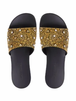 Men Giuseppe Zanotti Darrin Encrusted Slip-on Sliders -Giuseppe Zanotti 17713134 37314475 1000