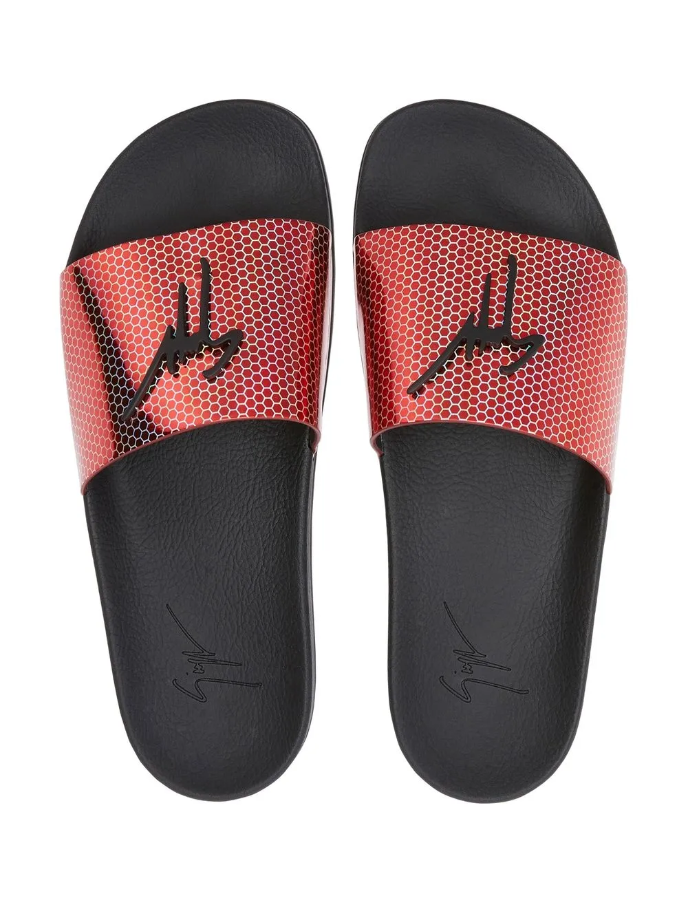 Men Giuseppe Zanotti Brett Hexagon-print Slides 6 Men Giuseppe Zanotti Brett Hexagon-print Slides - Image 4