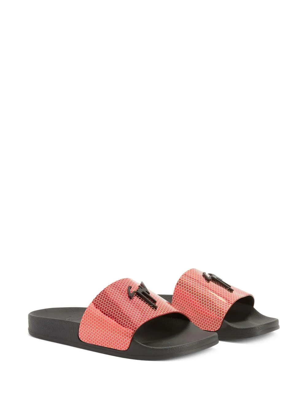 Men Giuseppe Zanotti Brett Hexagon-print Slides 4 Men Giuseppe Zanotti Brett Hexagon-print Slides - Image 2