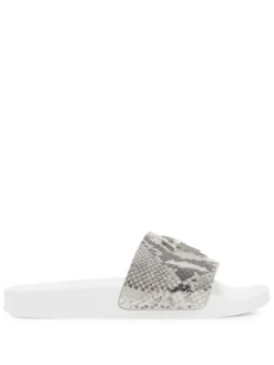 Men Giuseppe Zanotti Brett Snake-print Sliders