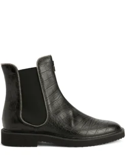 Men Giuseppe Zanotti Crocodile-effect Leather Ankle Boots