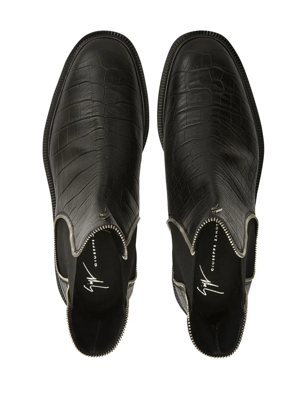 Men Giuseppe Zanotti Crocodile-effect Leather Ankle Boots 6 Men Giuseppe Zanotti Crocodile-effect Leather Ankle Boots - Image 4