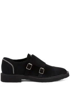 Men Giuseppe Zanotti Zip-trimmed Suede Loafers