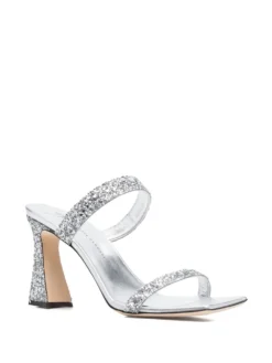 Women Giuseppe Zanotti Glitter-detail 95mm Leather Sandals -Giuseppe Zanotti 18579982 40107551 1000