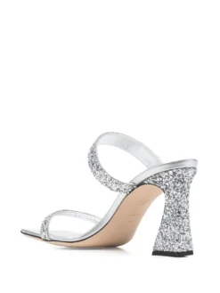 Women Giuseppe Zanotti Glitter-detail 95mm Leather Sandals -Giuseppe Zanotti 18579982 40107552 1000