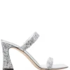 Women Giuseppe Zanotti Glitter-detail 95mm Leather Sandals -Giuseppe Zanotti 18579982 40108003 1000