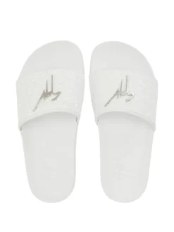Women Giuseppe Zanotti Logo-plaque Glitter Sliders -Giuseppe Zanotti 19205949 42306685 1000