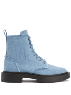 Men Giuseppe Zanotti Adric Frayed Denim Ankle Boots