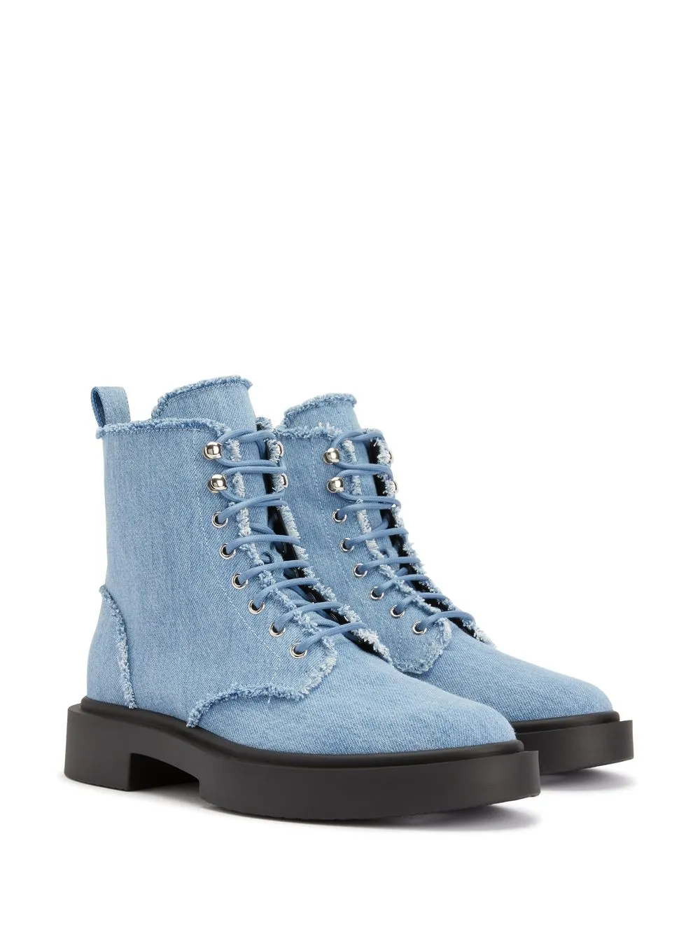Men Giuseppe Zanotti Adric Frayed Denim Ankle Boots 4 Men Giuseppe Zanotti Adric Frayed Denim Ankle Boots - Image 2