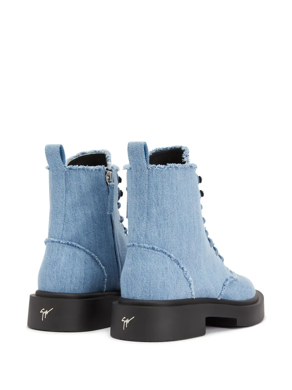 Men Giuseppe Zanotti Adric Frayed Denim Ankle Boots 5 Men Giuseppe Zanotti Adric Frayed Denim Ankle Boots - Image 3