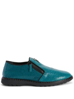 Men Giuseppe Zanotti Snake-skin Effect Leather Loafers
