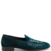 Men Giuseppe Zanotti Velvet-effect Rhinestone Loafers -Giuseppe Zanotti 19206532 42604065 1000