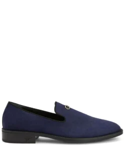 Men Giuseppe Zanotti Imrham Logo-plaque Suede Loafers