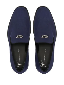 Men Giuseppe Zanotti Imrham Logo-plaque Suede Loafers -Giuseppe Zanotti 19207163 43202178 1000