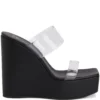 Women Giuseppe Zanotti Meissa Plexi 130mm Wedge Mules -Giuseppe Zanotti 19396737 43518915 1000