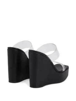 Women Giuseppe Zanotti Meissa Plexi 130mm Wedge Mules -Giuseppe Zanotti 19396737 43519071 1000