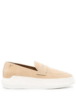 Women Giuseppe Zanotti Embossed-logo Suede Loafers