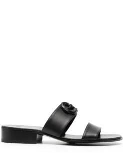 Men Giuseppe Zanotti Logo-plaque Leather Slides