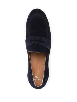 Men Giuseppe Zanotti Penny-slot Suede Loafers -Giuseppe Zanotti 20101379 45305408 1000